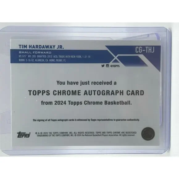 2023-24 Topps Chrome Tim Hardaway Jr Purple Geometric Auto Dallas Mavericks - Picture 2 of 2